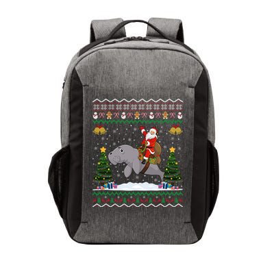 Manatee Ugly Xmas Gift Santa Riding Atee Christmas Cool Gift Vector Backpack