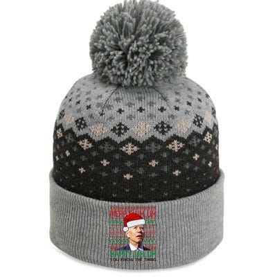 Merry Uh You Know The Thing Confused Joe Biden Funny Ugly Christmas The Baniff Cuffed Pom Beanie