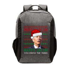 Merry Uh You Know The Thing Confused Joe Biden Funny Ugly Christmas Vector Backpack