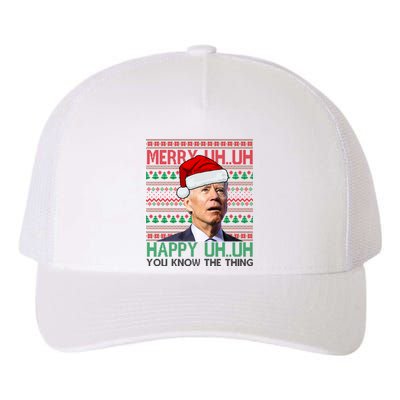 Merry Uh You Know The Thing Confused Joe Biden Funny Ugly Christmas Yupoong Adult 5-Panel Trucker Hat