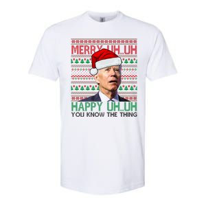 Merry Uh You Know The Thing Confused Joe Biden Funny Ugly Christmas Softstyle CVC T-Shirt