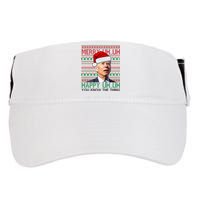 Merry Uh You Know The Thing Confused Joe Biden Funny Ugly Christmas Adult Drive Performance Visor