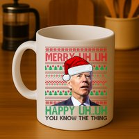 Merry Uh You Know The Thing Confused Joe Biden Funny Ugly Christmas Mug