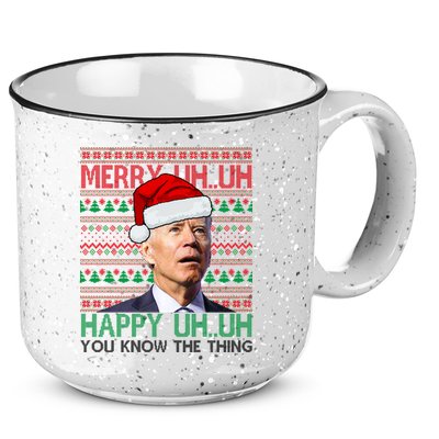 Merry Uh You Know The Thing Confused Joe Biden Funny Ugly Christmas 15oz Campfire Ceramic Mug