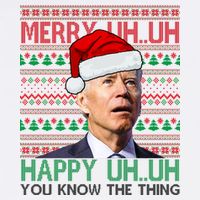 Merry Uh You Know The Thing Confused Joe Biden Funny Ugly Christmas Flatbill Hat