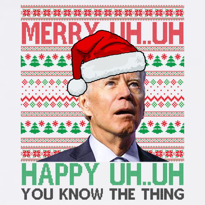 Merry Uh You Know The Thing Confused Joe Biden Funny Ugly Christmas Flatbill Hat