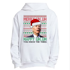 Merry Uh You Know The Thing Confused Joe Biden Funny Ugly Christmas Urban Pullover Hoodie