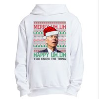 Merry Uh You Know The Thing Confused Joe Biden Funny Ugly Christmas Urban Pullover Hoodie