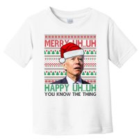 Merry Uh You Know The Thing Confused Joe Biden Funny Ugly Christmas Toddler T-Shirt