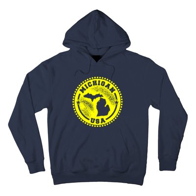 Michigan USA Yellow Logo Hoodie