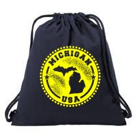 Michigan USA Yellow Logo Drawstring Bag
