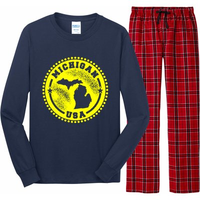 Michigan USA Yellow Logo Long Sleeve Pajama Set