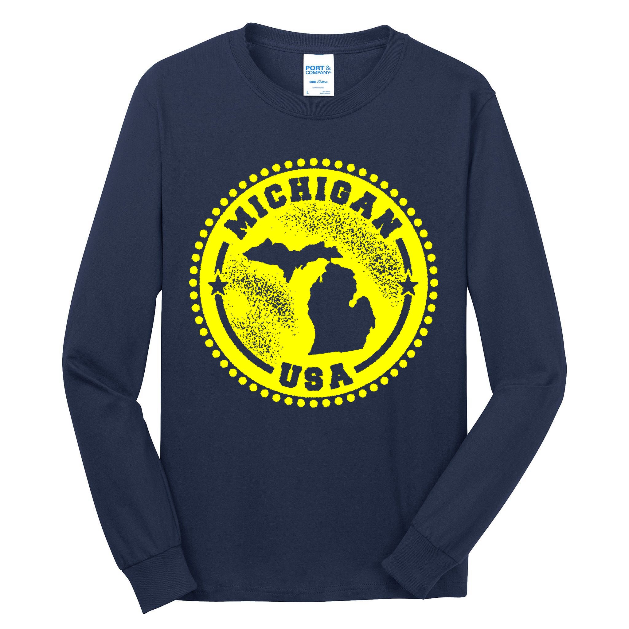 Michigan USA Yellow Logo Tall Long Sleeve T-Shirt