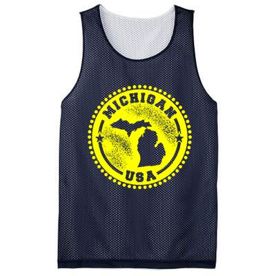 Michigan USA Yellow Logo Mesh Reversible Basketball Jersey Tank