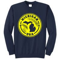 Michigan USA Yellow Logo Tall Sweatshirt