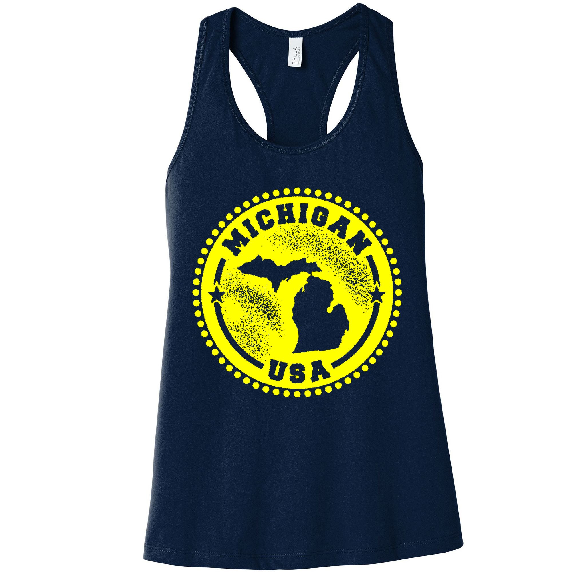 Michigan USA Yellow Logo Womens Tank Top