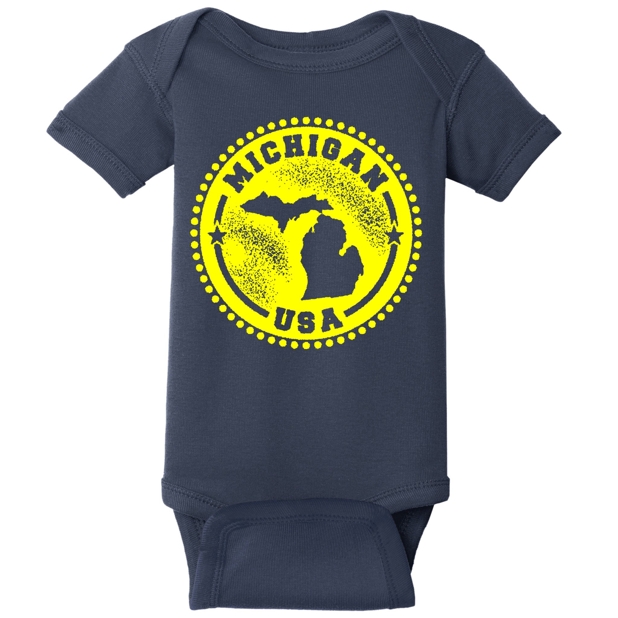 Michigan USA Yellow Logo Baby Bodysuit