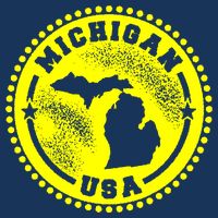 Michigan USA Yellow Logo Baby Bodysuit