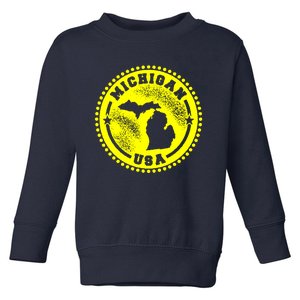 Michigan USA Yellow Logo Toddler Sweatshirt