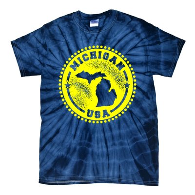 Michigan USA Yellow Logo Tie-Dye T-Shirt