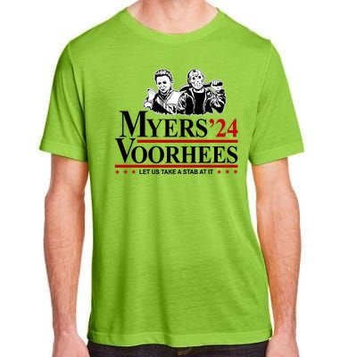 Myers Voorhees 24 Let Us Take A Stab At It Funny Scary Adult ChromaSoft Performance T-Shirt