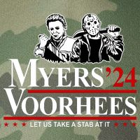 Myers Voorhees 24 Let Us Take A Stab At It Funny Scary Legacy Tie Dye Trucker Hat