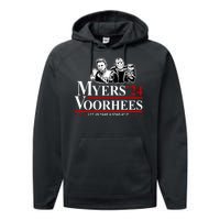 Myers Voorhees 24 Let Us Take A Stab At It Funny Scary Performance Fleece Hoodie