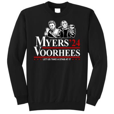 Myers Voorhees 24 Let Us Take A Stab At It Funny Scary Sweatshirt