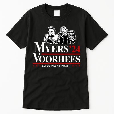 Myers Voorhees 24 Let Us Take A Stab At It Funny Scary Tall T-Shirt