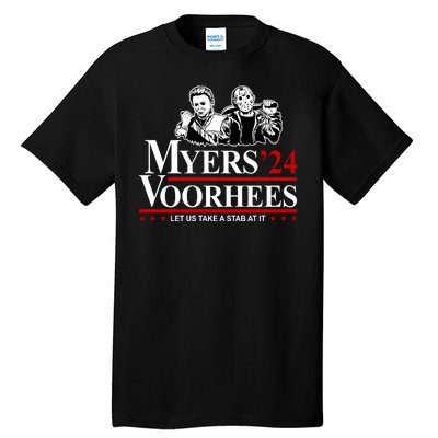 Myers Voorhees 24 Let Us Take A Stab At It Funny Scary Tall T-Shirt