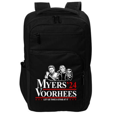 Myers Voorhees 24 Let Us Take A Stab At It Funny Scary Impact Tech Backpack