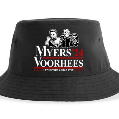 Myers Voorhees 24 Let Us Take A Stab At It Funny Scary Sustainable Bucket Hat