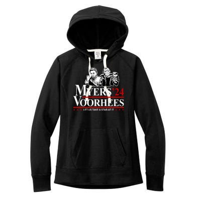 Myers Voorhees 24 Let Us Take A Stab At It Funny Scary Women's Fleece Hoodie