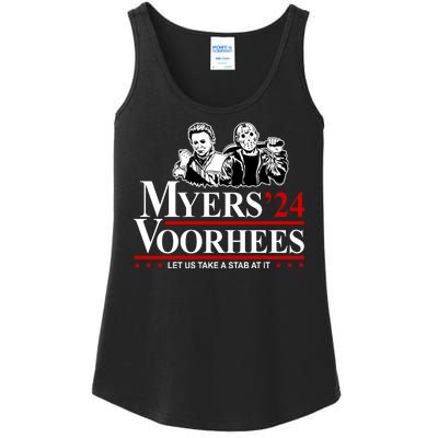 Myers Voorhees 24 Let Us Take A Stab At It Funny Scary Ladies Essential Tank