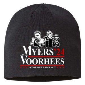 Myers Voorhees 24 Let Us Take A Stab At It Funny Scary Sustainable Beanie