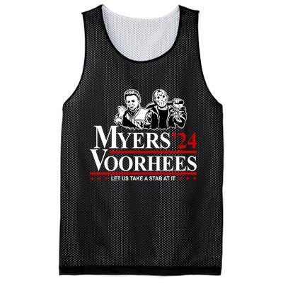 Myers Voorhees 24 Let Us Take A Stab At It Funny Scary Mesh Reversible Basketball Jersey Tank