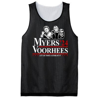 Myers Voorhees 24 Let Us Take A Stab At It Funny Scary Mesh Reversible Basketball Jersey Tank