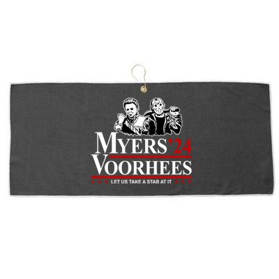 Myers Voorhees 24 Let Us Take A Stab At It Funny Scary Large Microfiber Waffle Golf Towel