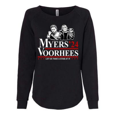 Myers Voorhees 24 Let Us Take A Stab At It Funny Scary Womens California Wash Sweatshirt