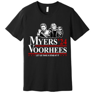 Myers Voorhees 24 Let Us Take A Stab At It Funny Scary Premium T-Shirt