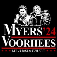 Myers Voorhees 24 Let Us Take A Stab At It Funny Scary Baby Bodysuit