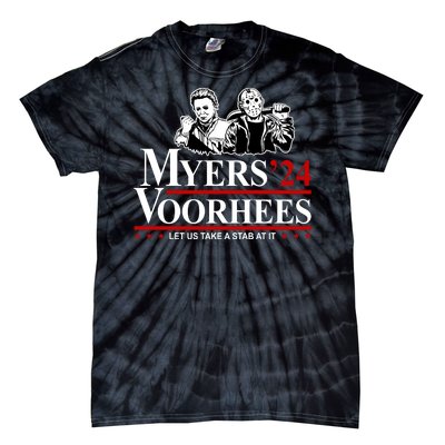 Myers Voorhees 24 Let Us Take A Stab At It Funny Scary Tie-Dye T-Shirt