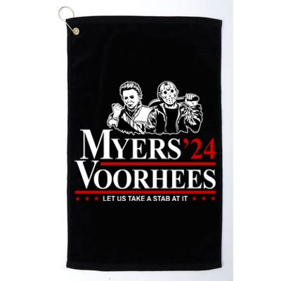 Myers Voorhees 24 Let Us Take A Stab At It Funny Scary Platinum Collection Golf Towel