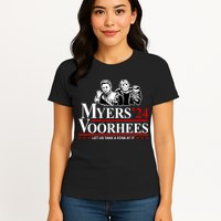 Myers Voorhees 24 Let Us Take A Stab At It Funny Scary Womens T-Shirt