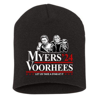 Myers Voorhees 24 Let Us Take A Stab At It Funny Scary Short Acrylic Beanie