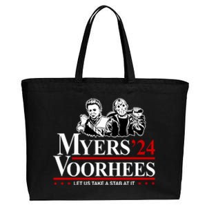 Myers Voorhees 24 Let Us Take A Stab At It Funny Scary Cotton Canvas Jumbo Tote