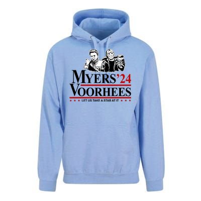 Myers Voorhees 24 Let Us Take A Stab At It Funny Scary Unisex Surf Hoodie