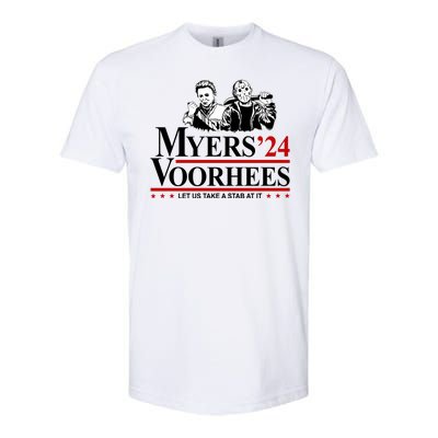 Myers Voorhees 24 Let Us Take A Stab At It Funny Scary Softstyle® CVC T-Shirt