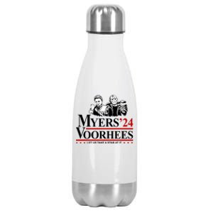 Myers Voorhees 24 Let Us Take A Stab At It Funny Scary Stainless Steel Insulated Water Bottle