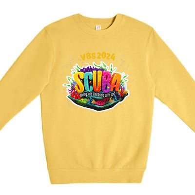 Matching Vbs 2024 Scuba Diving Into Friendship With God Premium Crewneck Sweatshirt